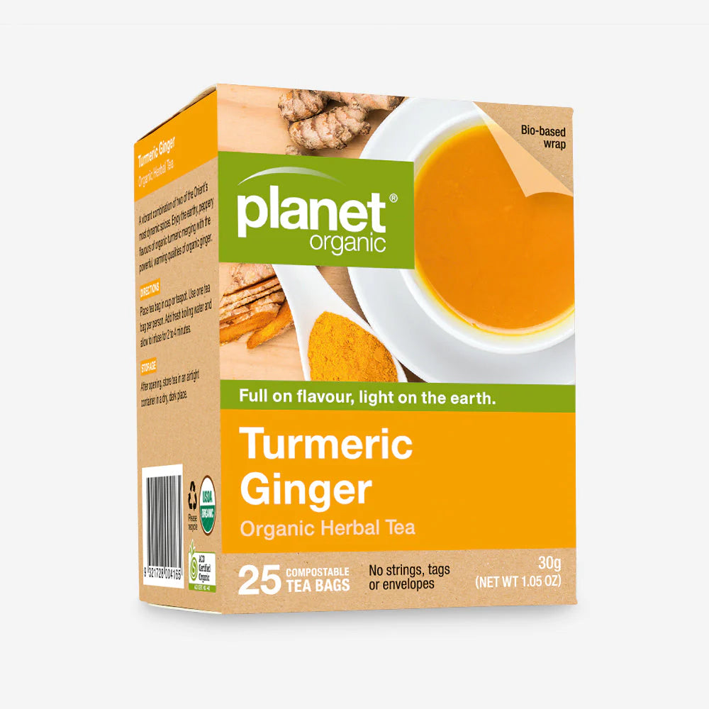 Planet Organic - Herbal Tea Turmeric Ginger 25 Bags