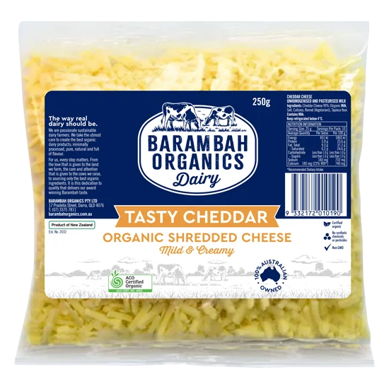 Barambah Organics - Cheddar Shredded 250g