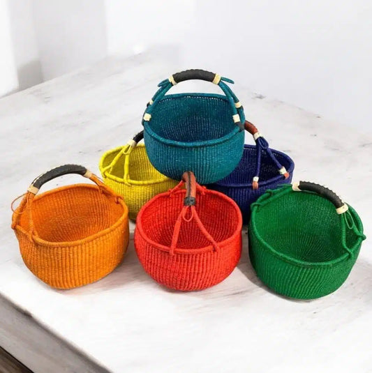 Bashiri - Large Round African Bolga Carry Basket