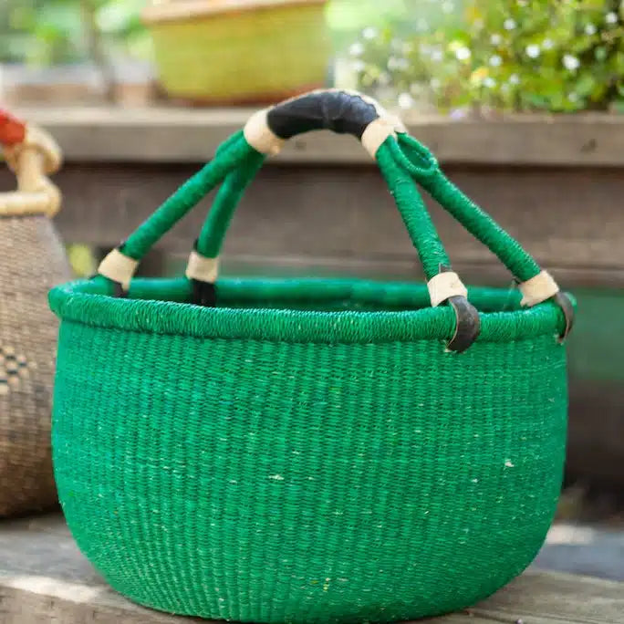 Bashiri - Large Round African Bolga Carry Basket