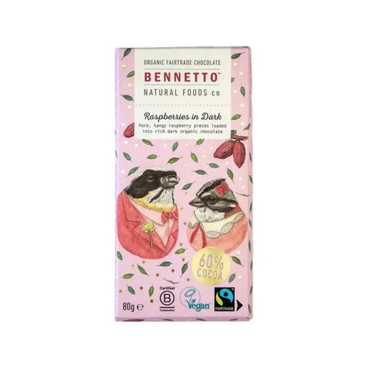 Bennetto - Raspberries Dark Chocolate 80g