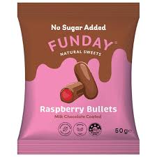 Funday - Milk Chocolate Raspberry Bullets 50g