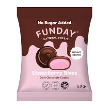 Funday - Dark Chocolate Strawberry Bites 50g