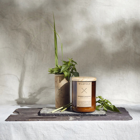 Wildfolk - Peppermint and Lemongrass Glass Soy Candle