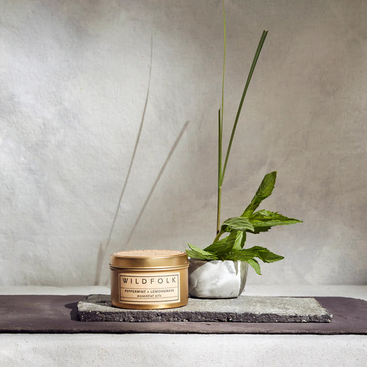 Wildfolk - Peppermint and Lemongrass Soy Candle (Gold Tin) 190g