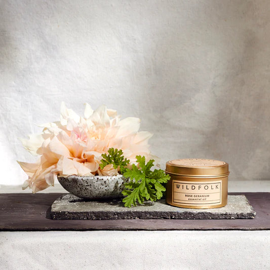 Wildfolk - Rose Geranium Soy Candle (Gold Tin) 190g