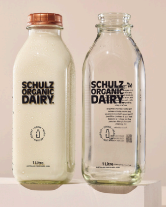 Schulz Organic Dairy - Glass Full Cream Milk 1lt