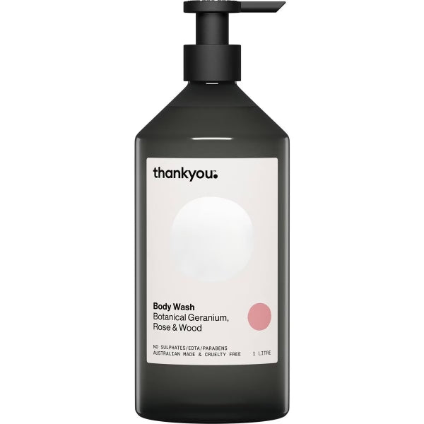 Thank You - Body Wash Geranium Rose & Wood 1lt