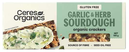 Ceres Organic - Sourdough Crackers Garlic & Herb 100g