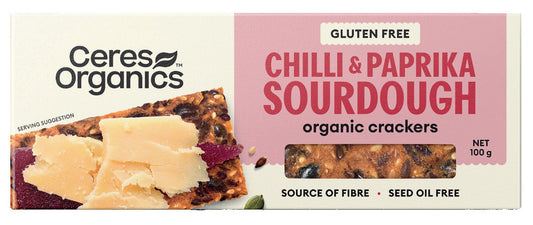 Ceres Organic - Sourdough Crackers Chilli & Paprika 100g